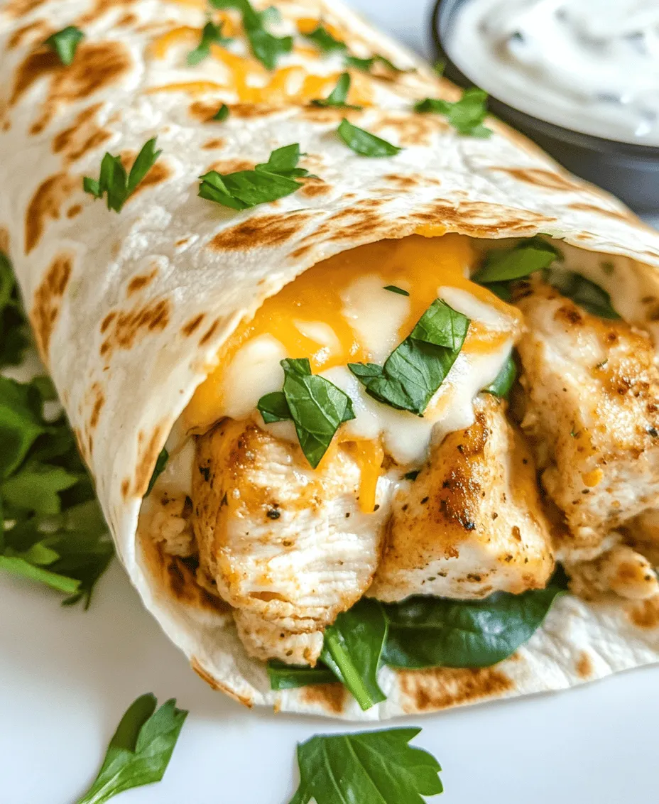 Looking for a quick and delicious meal that satisfies your cravings while being easy to prepare? Look no further than our Cheesy Garlic Chicken Wraps! This delightful dish is not only bursting with flavor, but it’s also incredibly versatile, making it perfect for lunch, dinner, or even a snack. Imagine tender, juicy chicken seasoned to perfection, combined with gooey cheese and fresh spinach, all wrapped in a soft tortilla. It’s an irresistible combination that will have your family coming back for seconds.