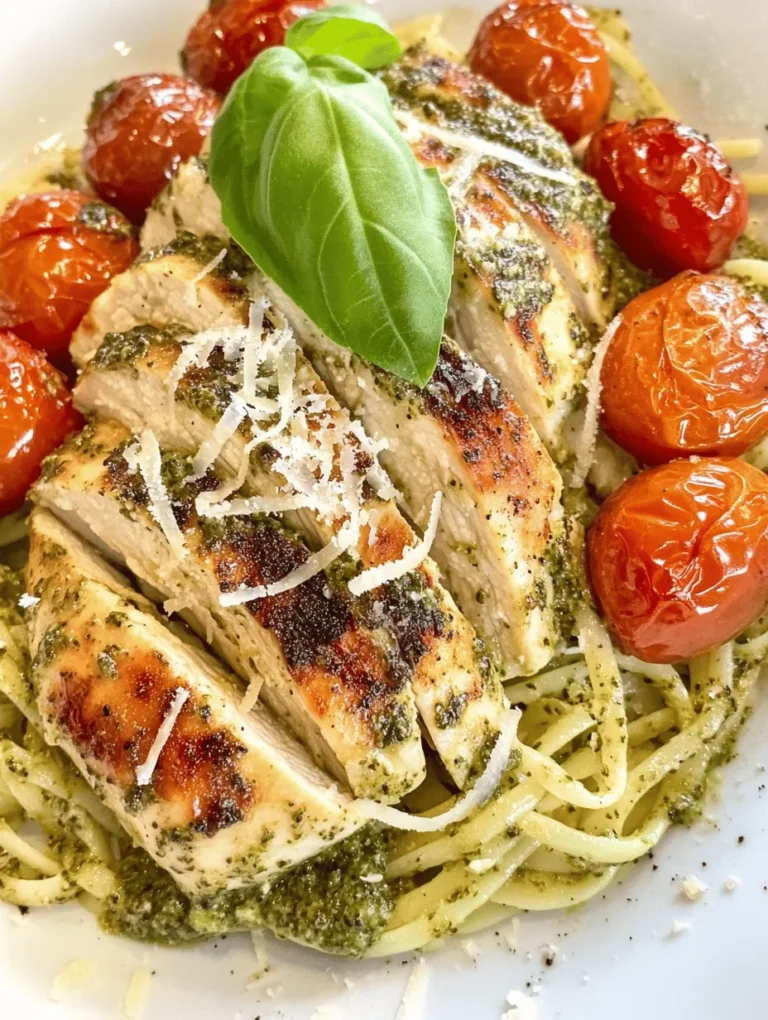 Pesto, a classic Italian sauce made from fresh basil, garlic, pine nuts, Parmesan cheese, and olive oil, has a rich history that dates back centuries. Traditionally hailing from the Genoa region, pesto's vibrant green hue and robust flavor have made it a beloved staple in Italian cuisine. Its versatility means it can be used in a variety of dishes, from pasta to sandwiches to marinades. In this recipe, pesto serves as the star ingredient, lending its aromatic and herbaceous notes to the creamy sauce that envelops the chicken.