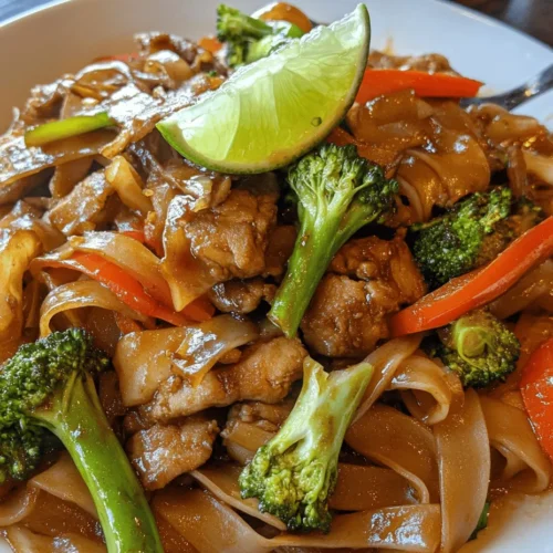 Drunken Noodles, or Pad Kee Mao, is a beloved dish in Thai cuisine, renowned for its bold flavors and delightful spice. Originating from the bustling streets of Thailand, this stir-fried noodle dish has earned its place in the hearts of many food enthusiasts around the world. The name "Drunken Noodles" is said to stem from its reputation as a popular late-night meal, perfect for those who may have enjoyed a few drinks and are looking for something hearty and flavorful to satisfy their cravings.