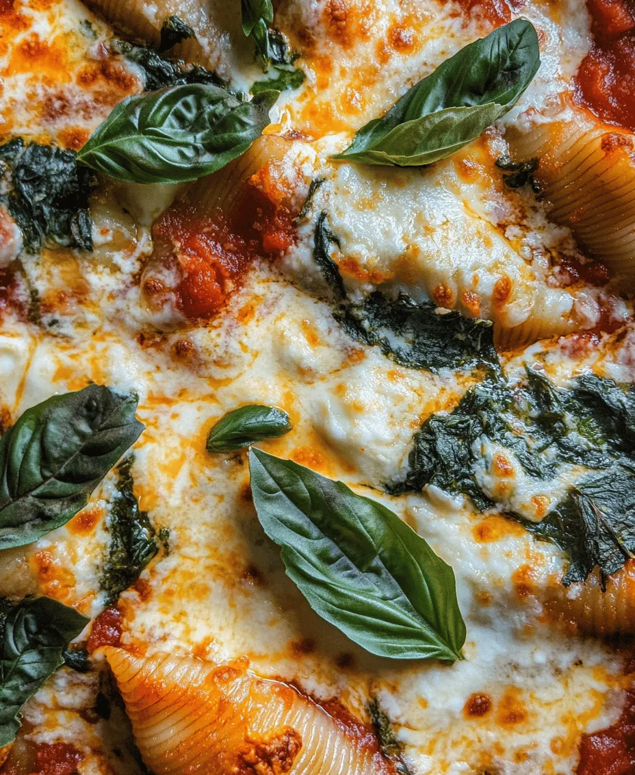 Spinach and ricotta stuffed shells are a quintessential comfort food that beautifully marries flavors and textures, making it a beloved dish for many. This Italian-inspired recipe features large pasta shells filled with a creamy ricotta and spinach mixture, topped with marinara sauce and melted cheese, creating a satisfying meal that is both hearty and wholesome. The combination of fresh spinach and rich ricotta not only tantalizes the taste buds but also provides a nutritious boost to your dinner table.