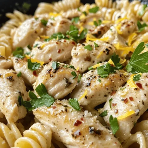 Looking for a dish that perfectly marries comfort with sophistication? Look no further than Creamy Garlic Butter Chicken & Rotini in Parmesan Sauce. This delightful pasta dish is a culinary hug, featuring tender chicken enveloped in a rich, creamy sauce that clings to the rotini, making every bite a flavorful experience. The marriage of garlic and butter with a touch of Parmesan creates a taste sensation that is at once indulgent and satisfying.