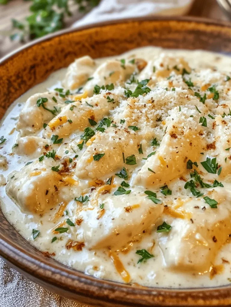 Creamy Garlic Chicken has become a beloved staple in many households, and for good reason. The origins of this dish can be traced to classic Italian cooking, where creamy sauces are often used to complement meats and pasta. Over the years, the recipe has evolved and adapted to various culinary traditions, becoming a favorite in both casual family dinners and elegant dinner parties. The beauty of Creamy Garlic Chicken lies in its simplicity; it requires only a handful of ingredients, yet delivers a flavor profile that is both complex and satisfying.