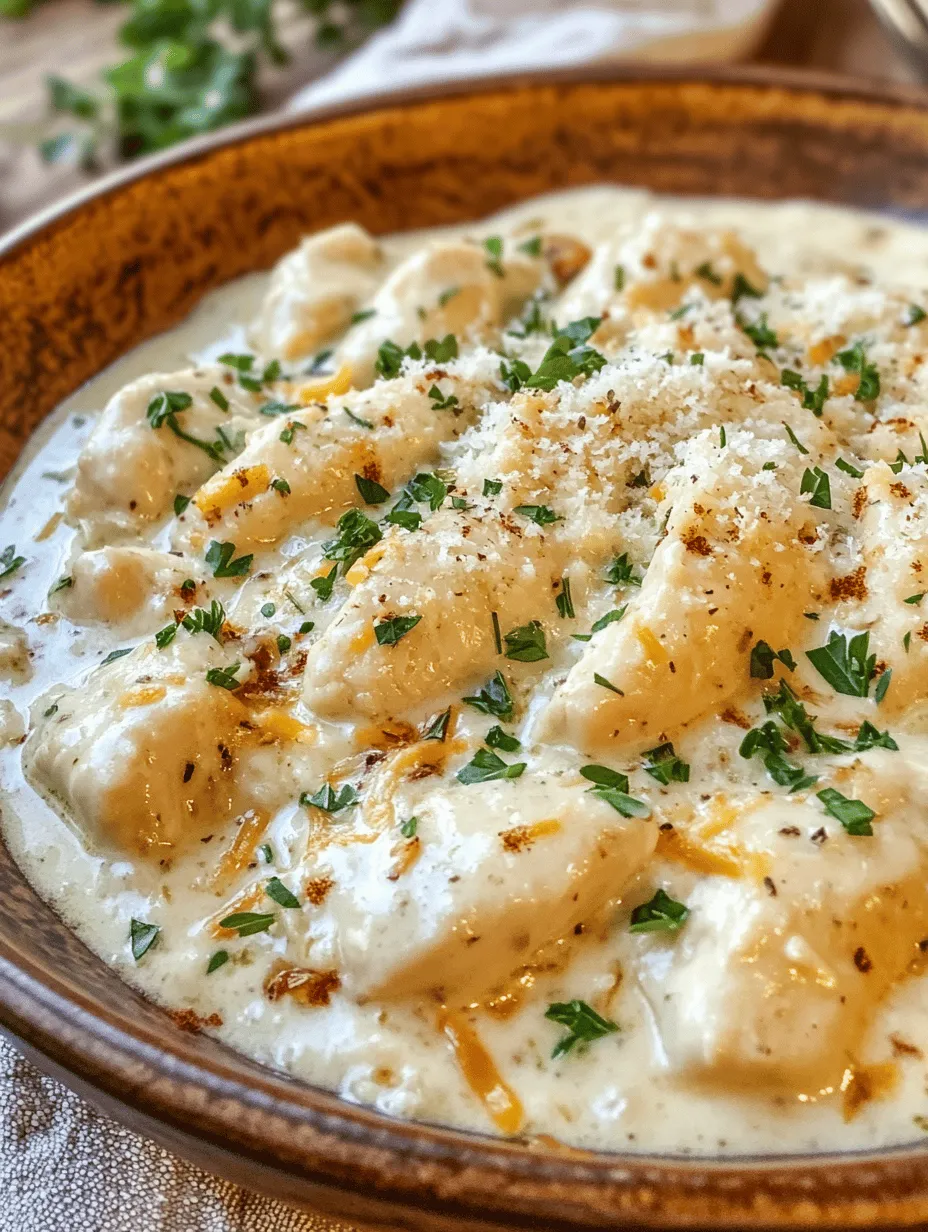 Creamy Garlic Chicken has become a beloved staple in many households, and for good reason. The origins of this dish can be traced to classic Italian cooking, where creamy sauces are often used to complement meats and pasta. Over the years, the recipe has evolved and adapted to various culinary traditions, becoming a favorite in both casual family dinners and elegant dinner parties. The beauty of Creamy Garlic Chicken lies in its simplicity; it requires only a handful of ingredients, yet delivers a flavor profile that is both complex and satisfying.