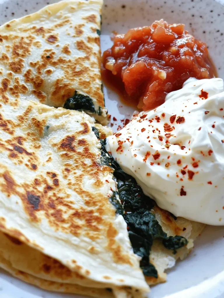 Are you in search of a delicious and nutritious meal that is both satisfying and easy to prepare? Look no further than the Spinach & Feta Fiesta Quesadillas! This delightful dish brings together the vibrant flavors of sautéed spinach and the tangy goodness of feta cheese, wrapped in a perfectly toasted tortilla. Whether you’re looking for a quick lunch, a light dinner, or a crowd-pleasing appetizer, these quesadillas are sure to impress.