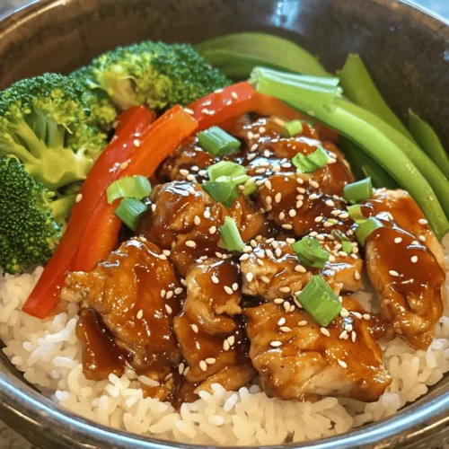The Teriyaki Chicken Rice Bowl is a delightful staple in Japanese cuisine that has gained worldwide popularity for its harmonious blend of flavors and textures. This dish features succulent chicken glazed in a sweet and savory teriyaki sauce, served atop a bed of fluffy jasmine rice and complemented by vibrant vegetables. With its colorful presentation and satisfying taste, the Teriyaki Chicken Rice Bowl is not only a feast for the eyes but also a nourishing meal that can easily be prepared at home.