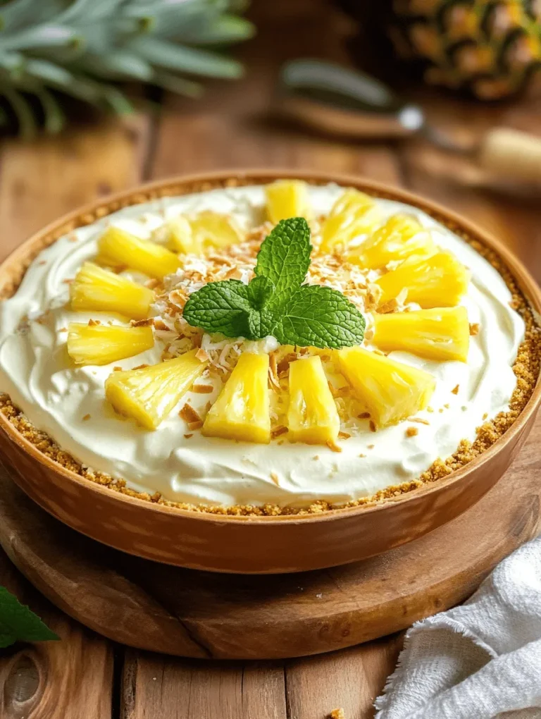 Imagine indulging in a dessert that transports you straight to a tropical paradise with every bite. The Tropical Bliss: No Bake Pineapple Cream Dessert is a delightful treat that embodies the essence of summer, combining the sweet tanginess of fresh pineapple with the creamy richness of cream cheese and whipped cream. Not only does this dessert offer a symphony of tropical flavors, but it also eliminates the need for an oven, making it a convenient choice for any gathering.