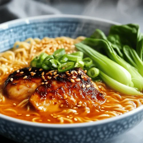 Ramen is more than just a bowl of noodles; it is a beloved comfort food that has captured the hearts and appetites of people around the globe. Originating from Japan, this versatile dish has evolved into countless variations, each bringing its own unique flavors and ingredients to the table. Today, we are diving into a particularly exciting rendition of this classic: Fiery Chicken Ramen with Creamy Garlic Sauce. This dish is a celebration of spicy and creamy, combining tender chicken thighs marinated in a vibrant gochujang sauce with a rich and luscious garlic-infused broth.