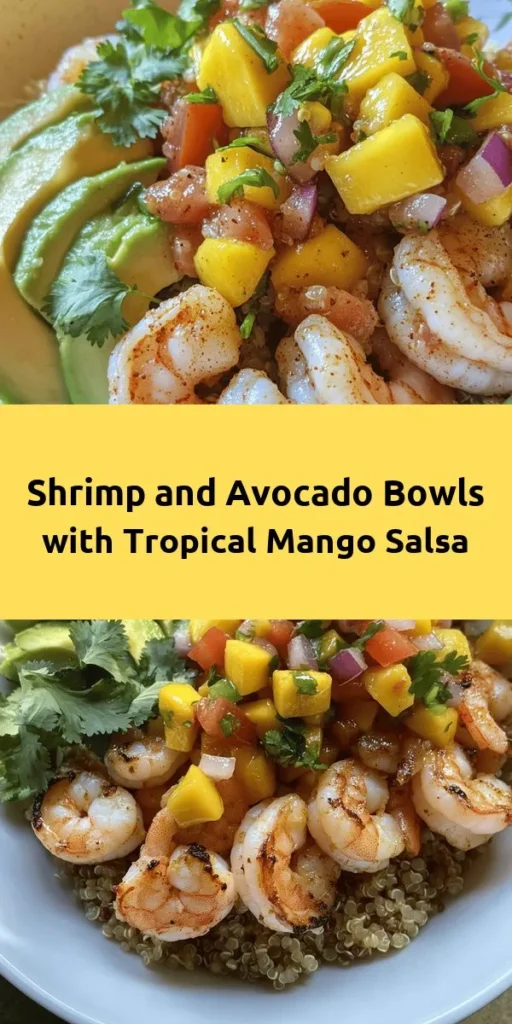 Treat yourself to vibrant Shrimp and Avocado Bowls loaded with fresh flavors! This recipe features perfectly seasoned shrimp, creamy avocado, and sweet mango salsa topped with a zesty lime-chili sauce. With a base of quinoa or rice, each bowl is a wholesome meal packed with nutrients and taste. Perfect for a quick weeknight dinner or a healthy lunch option, these bowls are sure to impress! Get ready to dig in!
