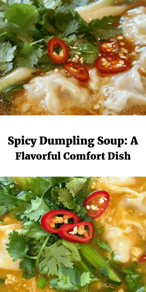 Warm up with this authentic spicy dumpling soup recipe that packs a flavorful punch! Made from scratch, the tender dumplings filled with savory pork and spices are the stars of this comforting bowl. With a rich, aromatic broth loaded with garlic, ginger, and bok choy, this dish is perfect for cozy nights. Ready in just 45 minutes and serves up to 4, it's an easy and delicious meal your family will love. Don't forget the cilantro and chili for that extra flair!