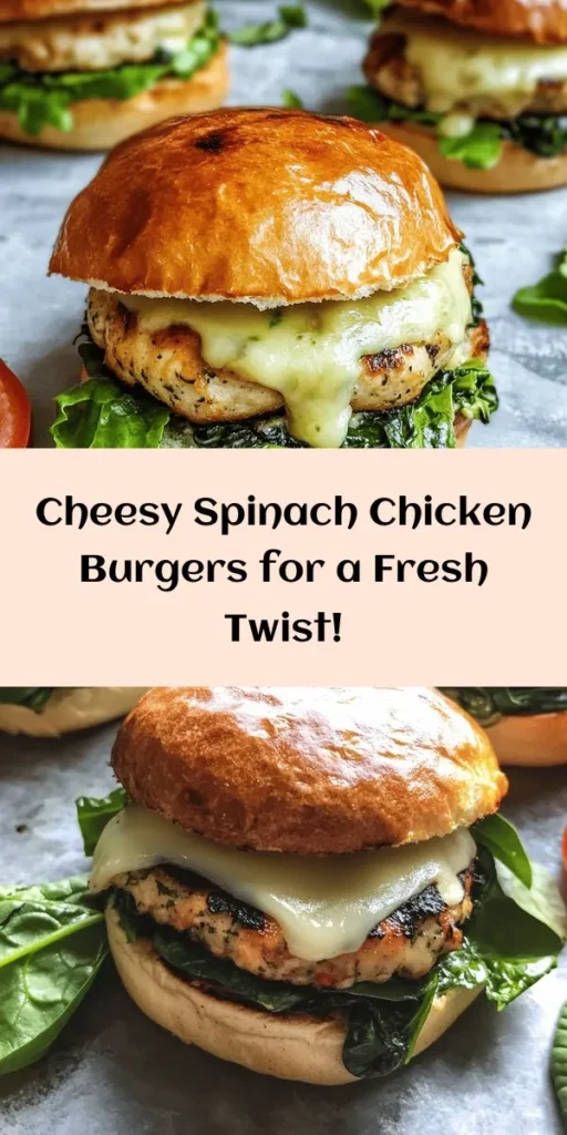 Elevate your burger game with these delicious White Cheddar and Spinach Chicken Burgers! Packed with fresh spinach, creamy white cheddar, and bursting with flavor, these chicken patties are easy to make and perfect for any weeknight dinner. Simply mix the ingredients, shape into patties, and grill to perfection. Serve on toasted buns with your favorite toppings for a satisfying meal. Try this tasty twist on a classic today!