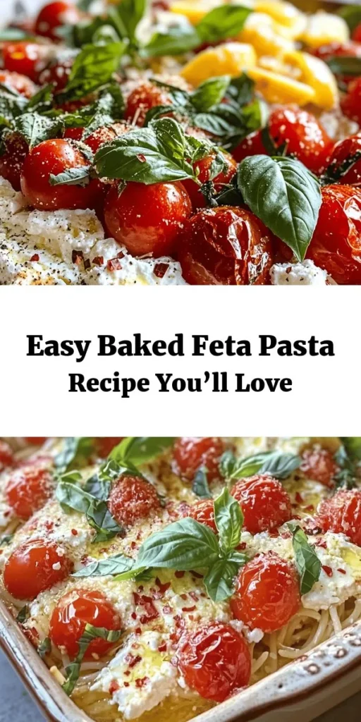 Discover a delicious twist on pasta with this Baked Feta Pasta Delight! This simple recipe combines creamy baked feta and juicy cherry tomatoes for a mouthwatering sauce that coats your favorite pasta. With just a few ingredients like garlic, olive oil, and fresh basil, it's perfect for a quick weeknight dinner or an impressive dish for guests. Serve it warm, topped with a dash of lemon and Parmesan for extra flavor. Easy, flavorful, and ready in under 40 minutes!