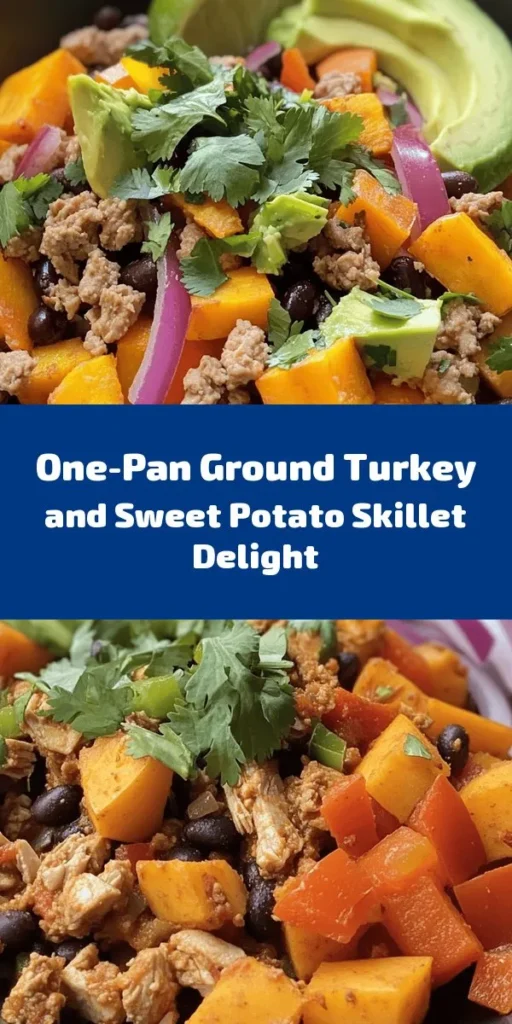 Whip up this delicious Ground Turkey Sweet Potato Skillet for a wholesome and satisfying meal! This easy one-pan dish combines ground turkey, sweet potatoes, bell peppers, and black beans, all seasoned with cumin, smoked paprika, and chili powder. Perfect for weeknight dinners, it’s packed with flavor and nutrients. Garnish with fresh cilantro and optional toppings like avocado and lime for a fresh twist. Quick to prepare and full of goodness, this recipe is a family favorite.