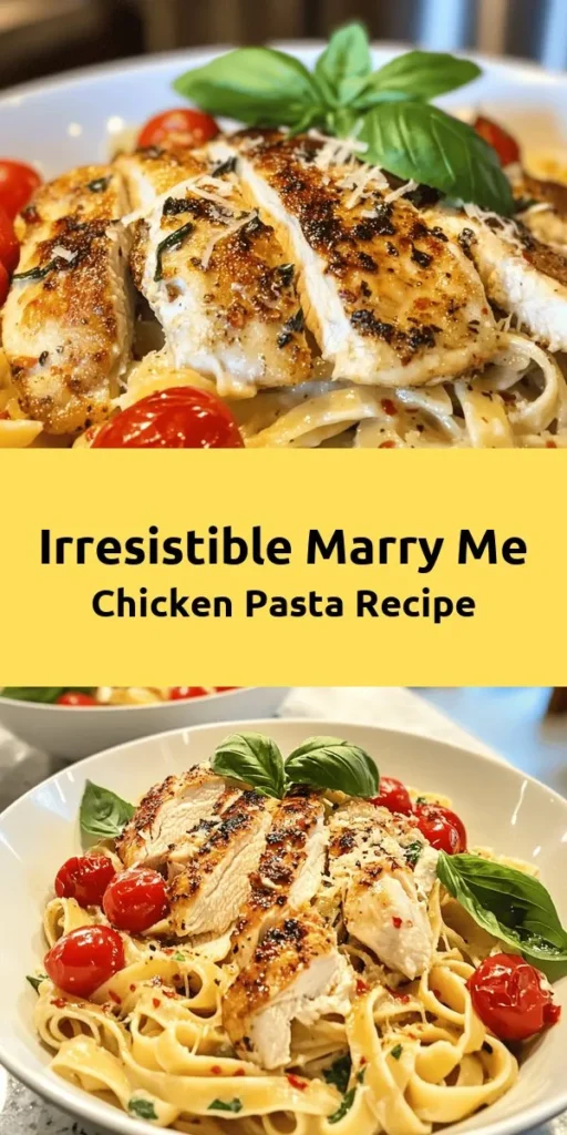 Indulge in the creamy, savory delight of Marry Me Chicken Pasta—a perfect dish for date night or any cozy dinner! This easy recipe features tender chicken, cherry tomatoes, and fettuccine tossed in a rich garlic cream sauce. With just 30 minutes of prep time, you can impress your loved ones with this delicious meal topped with fresh basil and extra Parmesan. Make it tonight and taste the love in every bite!