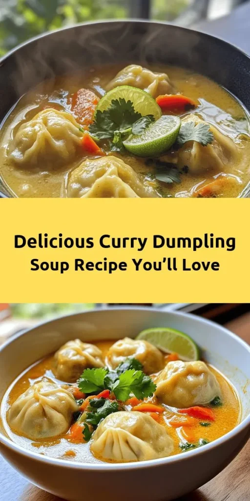 Warm up your evenings with this delicious Best Curry Dumpling Soup! This comforting dish features homemade dumplings filled with fresh veggies and aromatic spices, all simmered in a creamy coconut broth. Perfect for a cozy night in, this recipe is easy to follow and will leave your home smelling heavenly. Serve garnished with cilantro and lime wedges for a burst of flavor. Enjoy a bowl of warmth and flavor that everyone will love!