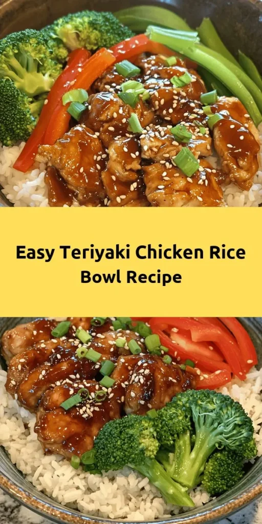 Dive into the deliciousness of this Teriyaki Chicken Rice Bowl! This easy recipe brings together tender, marinated chicken thighs simmered with colorful veggies like broccoli and red bell pepper in a sweet and savory teriyaki sauce. Served over fragrant jasmine rice and topped with fresh green onions and sesame seeds, this bowl is perfect for a quick weeknight dinner or meal prep. Ready in just 30 minutes, it's a flavorful feast that everyone will love!