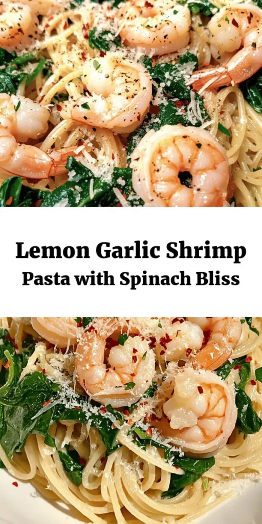 Elevate your dinner with this Lemon Garlic Shrimp Pasta with Spinach! This vibrant dish features perfectly cooked shrimp tossed with al dente pasta, fresh spinach, and a zesty lemon-garlic sauce. With just a few ingredients and quick cooking, you'll have a delicious meal ready in under 30 minutes. Perfect for busy weeknights or a special occasion, and don’t forget to top it off with Parmesan cheese for an extra touch of flavor! Enjoy a taste of summer any night of the week!