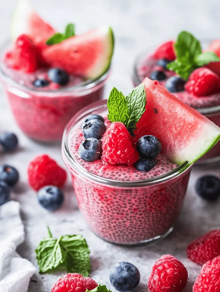 As the sun rises and the morning light floods your kitchen, there's no better way to greet the day than with a refreshing, nutritious breakfast. Enter the Watermelon Chia Pudding Breakfast Jar—a vibrant, health-packed dish that's as delightful to eat as it is to look at. This recipe harnesses the natural sweetness of watermelon and the nutritional prowess of chia seeds, creating a breakfast that not only tantalizes your taste buds but also fuels your body for the day ahead.