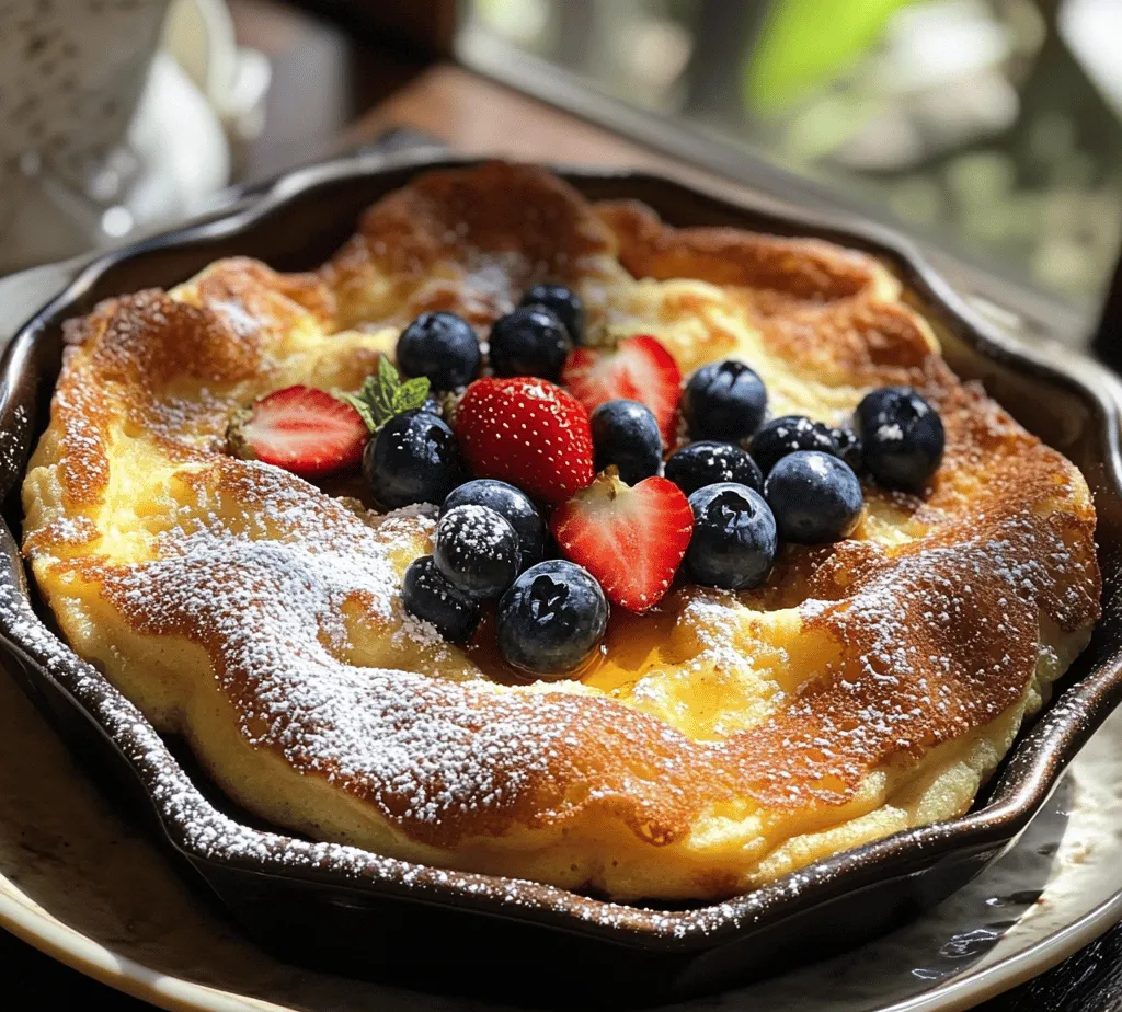Are you ready to indulge in a breakfast dish that’s as delightful to the eyes as it is to the palate? The Fluffy German Pancake, also known as a Dutch Baby, is a culinary creation that has captured hearts globally with its airy texture and impressive presentation. Originating from Germany, this pancake is not your run-of-the-mill breakfast fare; it’s a unique treat that puffs up beautifully in the oven, creating a fluffy, golden-brown delight that can be topped with fruits, powdered sugar, or syrup.