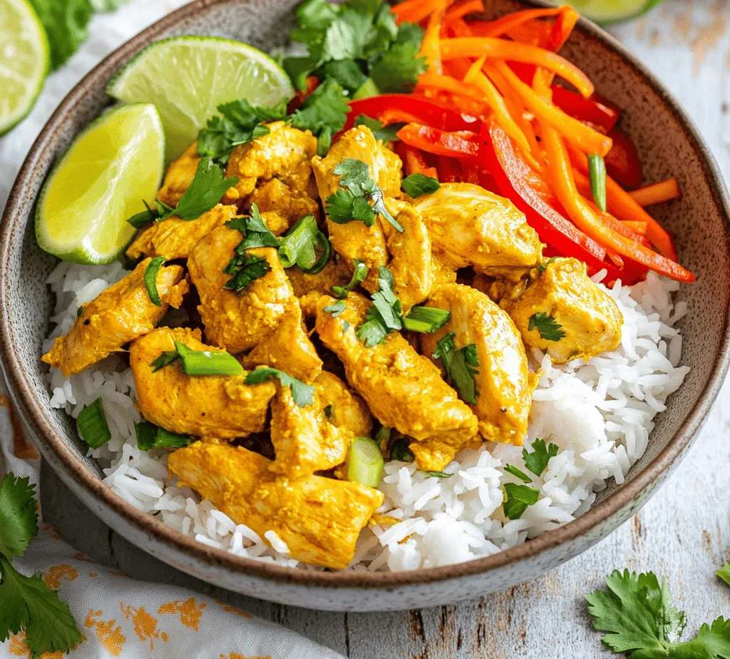 The Coconut Chicken Rice Bowl is a delightful dish that brings a burst of tropical flavors to your dining table. This savory meal combines tender chicken, aromatic rice cooked in creamy coconut milk, and vibrant vegetables, creating a harmonious blend that is both satisfying and nutritious. The unique fusion of coconut's sweetness with the savory notes of chicken and vegetables makes this dish a favorite among food enthusiasts, offering a wholesome and fulfilling meal option for any occasion.