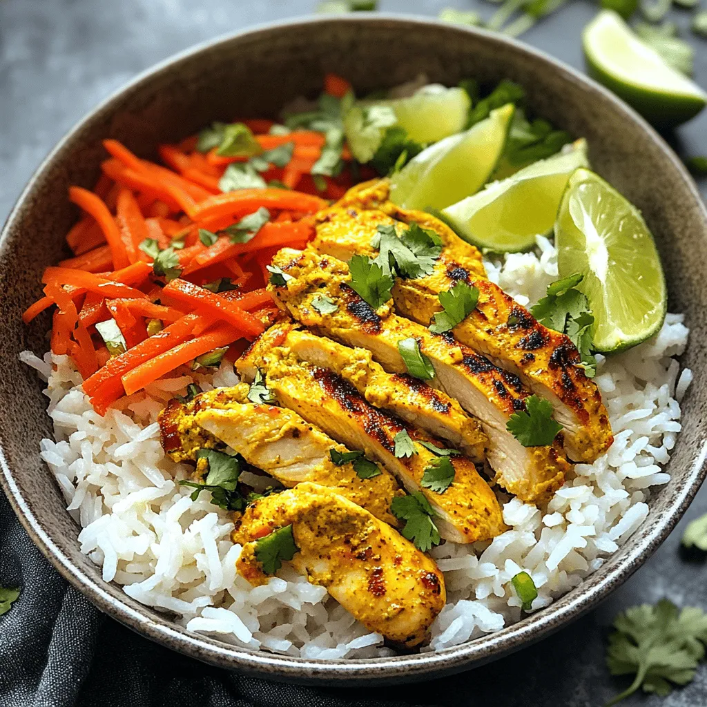 The Coconut Chicken Rice Bowl is a delightful dish that brings a burst of tropical flavors to your dining table. This savory meal combines tender chicken, aromatic rice cooked in creamy coconut milk, and vibrant vegetables, creating a harmonious blend that is both satisfying and nutritious. The unique fusion of coconut's sweetness with the savory notes of chicken and vegetables makes this dish a favorite among food enthusiasts, offering a wholesome and fulfilling meal option for any occasion.