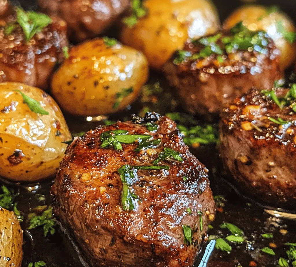If you’re searching for a dish that’s sure to impress yet is simple enough for a weeknight dinner, look no further than Sizzling Butter Steak Bites paired with Garlic Herb Potatoes. This delightful combination of tender, juicy beef and aromatic, buttery potatoes creates an irresistible meal that tantalizes the taste buds and leaves diners asking for more. The beauty of this dish lies not only in its rich flavors and textures but also in its versatility; it can easily transition from a cozy family dinner to a special occasion feast.