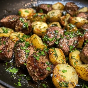If you’re searching for a dish that’s sure to impress yet is simple enough for a weeknight dinner, look no further than Sizzling Butter Steak Bites paired with Garlic Herb Potatoes. This delightful combination of tender, juicy beef and aromatic, buttery potatoes creates an irresistible meal that tantalizes the taste buds and leaves diners asking for more. The beauty of this dish lies not only in its rich flavors and textures but also in its versatility; it can easily transition from a cozy family dinner to a special occasion feast.
