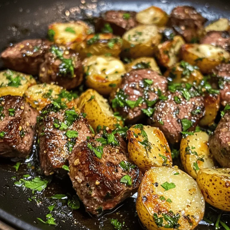 If you’re searching for a dish that’s sure to impress yet is simple enough for a weeknight dinner, look no further than Sizzling Butter Steak Bites paired with Garlic Herb Potatoes. This delightful combination of tender, juicy beef and aromatic, buttery potatoes creates an irresistible meal that tantalizes the taste buds and leaves diners asking for more. The beauty of this dish lies not only in its rich flavors and textures but also in its versatility; it can easily transition from a cozy family dinner to a special occasion feast.