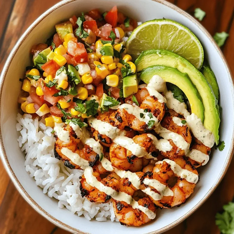 In recent years, grilled shrimp bowls have taken the culinary world by storm, captivating food lovers with their vibrant flavors and healthful ingredients. The Grilled Shrimp Bowl with Avocado, Corn Salsa, and Creamy Garlic Sauce is not just a feast for the eyes but also a delightful experience for the palate. This dish brings together perfectly grilled shrimp tossed with a refreshing corn salsa and creamy garlic sauce, all served over a bed of nutritious greens or grains. Whether you're hosting a family dinner, prepping meals for the week, or simply craving something delicious, this bowl is the perfect solution.
