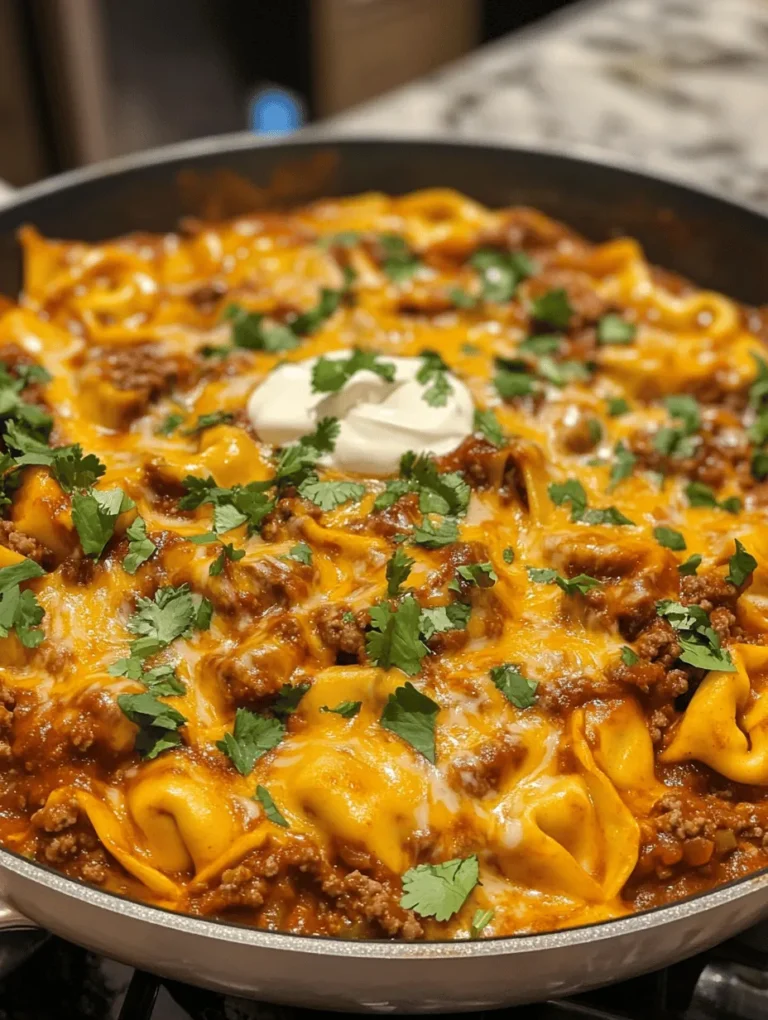 Welcome to a culinary delight that beautifully merges two beloved cuisines: Italian and Mexican. The Cheesy Beef Enchilada Tortellini is an innovative dish that offers the comforting warmth of traditional enchiladas combined with the rich, cheesy goodness of tortellini. This fusion creates a delightful meal that not only satisfies hunger but also excites the palate, making it a perfect addition to your family's dinner rotation.