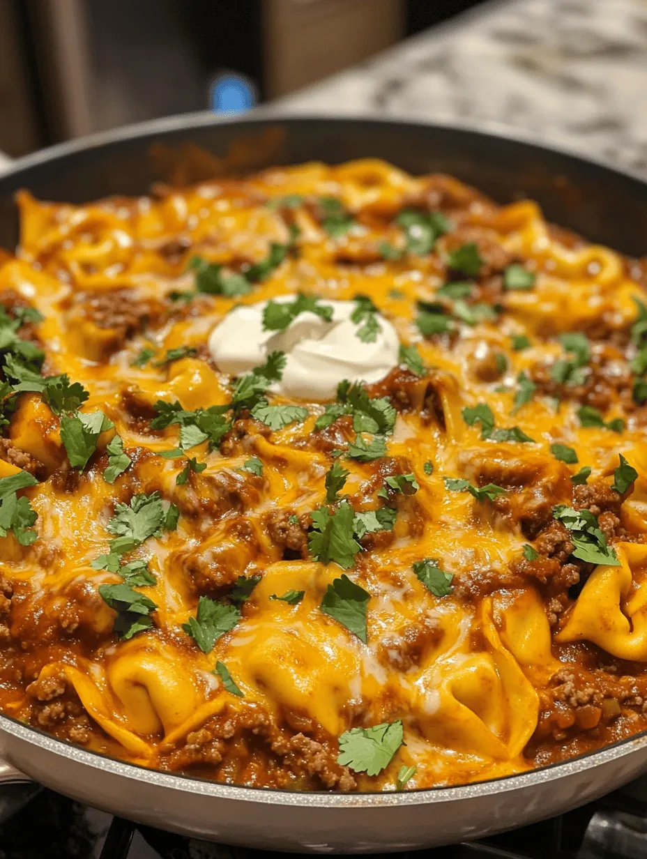 Welcome to a culinary delight that beautifully merges two beloved cuisines: Italian and Mexican. The Cheesy Beef Enchilada Tortellini is an innovative dish that offers the comforting warmth of traditional enchiladas combined with the rich, cheesy goodness of tortellini. This fusion creates a delightful meal that not only satisfies hunger but also excites the palate, making it a perfect addition to your family's dinner rotation.
