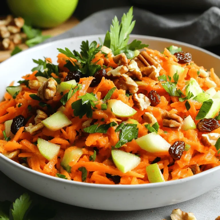 In the world of salads, few dishes can boast the vibrant colors, refreshing flavors, and health benefits of the Crunchy Carrot Apple Delight. This delightful salad effortlessly combines the natural sweetness of crisp apples with the satisfying crunch of fresh carrots, creating a dish that is as nourishing as it is delicious. Packed with essential vitamins, antioxidants, and healthy fats, this salad is an ideal choice for anyone seeking a quick and nutritious meal option that doesn’t compromise on taste.