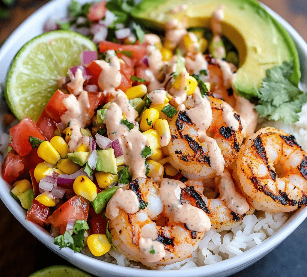 Imagine a dish that bursts with color and flavor, a vibrant medley of grilled shrimp nestled on a bed of fresh greens, topped with zesty corn salsa, and drizzled with a creamy garlic sauce. This Grilled Shrimp Bowl with Avocado, Corn Salsa, and Creamy Garlic Sauce is not just a meal; it’s a culinary celebration that brings together the best flavors of summer, all in one bowl.