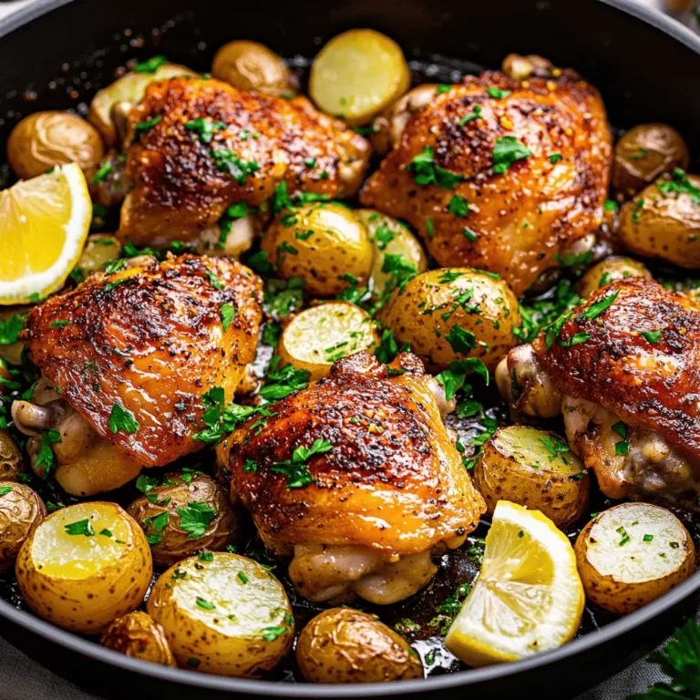 When it comes to weeknight dinners, nothing beats the convenience and satisfaction of a one-pan meal. The Garlic Butter Chicken and Potatoes Skillet is a perfect embodiment of this concept, bringing together the rich flavors of garlic butter with tender, juicy chicken and crispy baby potatoes. This dish not only captures the essence of home-cooked comfort food but also delivers on simplicity and ease of preparation.