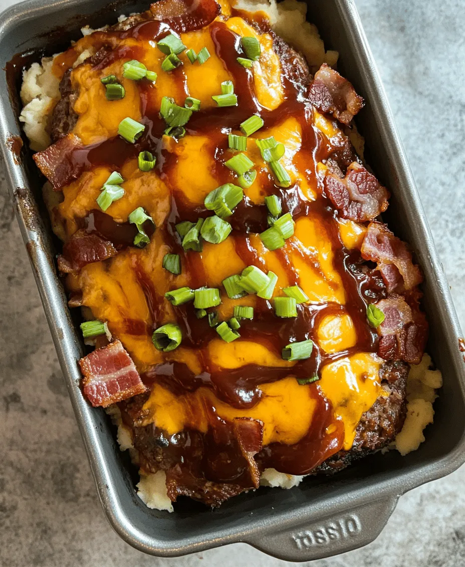 The Ultimate Loaded Potato Meatloaf is a comforting and hearty dish that brings together the best of two worlds—classic meatloaf and creamy, delicious mashed potatoes. This innovative recipe is perfect for family dinners, gatherings, or even meal prep for the week ahead. It combines the rich flavors of ground beef, savory bacon, and melted cheddar cheese, resulting in a meal that is not only satisfying but also incredibly versatile. Whether served as a main course alongside your favorite vegetables or sliced into sandwiches for lunch the next day, this meatloaf is sure to become a staple in your kitchen.