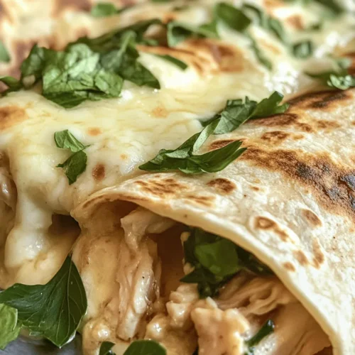 Welcome to the irresistible world of Cheesy Garlic Chicken Wraps! This dish is a delightful fusion of savory, cheesy goodness and the aromatic allure of garlic, making it a perfect choice for any occasion. Whether you’re looking for a quick meal to satisfy your hunger after a long day or planning a casual gathering with friends, these wraps are incredibly versatile and can easily be adapted to suit various tastes and dietary preferences.
