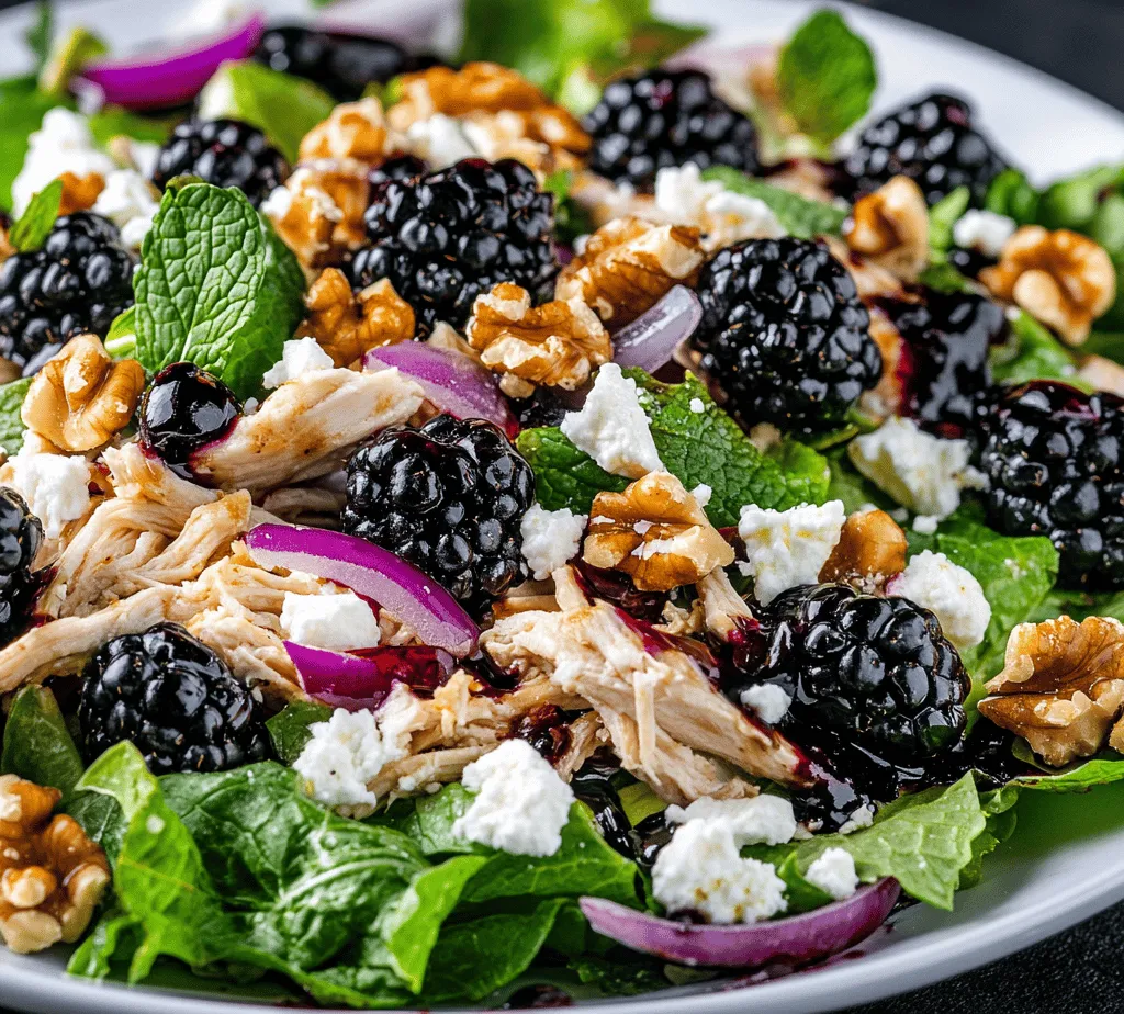 Chicken salad has long been a staple in many kitchens, celebrated for its versatility and appeal. Whether served as a light lunch, a picnic staple, or a refreshing dinner option, chicken salad can cater to various palates and dietary preferences. Among the myriad of chicken salad recipes, the Blackberry Bliss Chicken Salad stands out, offering a delightful combination of flavors that tantalizes the taste buds. This unique salad marries the savory richness of cooked chicken with the sweet and tart notes of fresh blackberries, complemented by crunchy walnuts, creamy feta cheese, and a zesty balsamic vinaigrette.