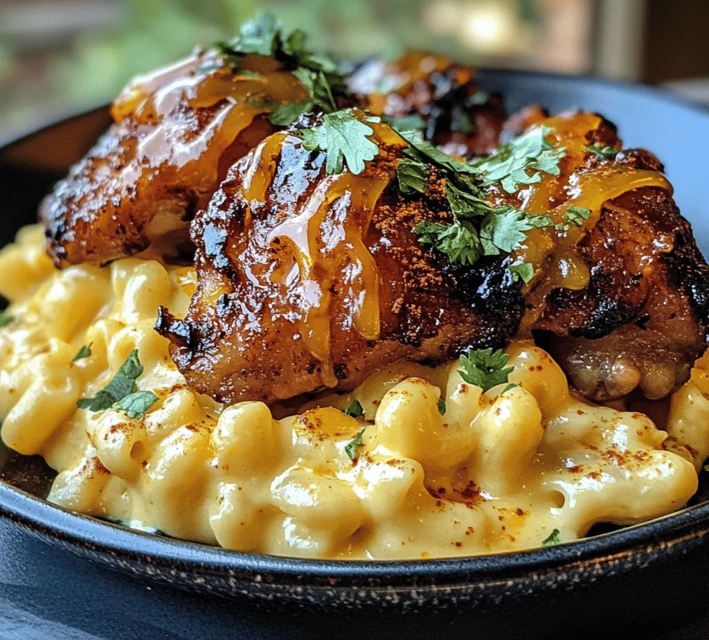When it comes to comfort food, few combinations are as enticing as sweet and spicy flavors paired with creamy textures. <strong>Sweet and Spicy Honey Pepper Chicken with Creamy Macaroni Cheese</strong> is a dish that embodies this delightful contrast, making it a standout option for family dinners or gatherings. The crispy exterior of the chicken, coated in a glaze that strikes the perfect balance between honey’s sweetness and the heat of red pepper flakes, is complemented beautifully by the rich, creamy macaroni cheese. This recipe not only satisfies the palate but also warms the heart, making it a beloved choice in many households.” /></p>
</p>
<h3>Cooking Techniques to Achieve Perfect Chicken</h3>
</p>
<p>To create the perfect Sweet and Spicy Honey Pepper Chicken, mastering the cooking techniques is crucial. Here, we will explore how to sear the chicken for optimal caramelization and utilize the reserved marinade for glazing, ensuring a dish that is flavorful and visually appealing.</p>
</p>
<h4>Searing for Caramelization</h4>
</p>
<p>Searing the chicken properly is vital to developing a rich, caramelized crust that enhances flavor. Start by ensuring your chicken pieces are patted dry with paper towels. This step is essential as moisture can prevent browning. Season the chicken with salt and pepper just before you place it in a hot skillet.</p>
</p>
<p>Heat a tablespoon of oil in a large skillet over medium-high heat. When the oil shimmers, carefully add the chicken pieces without overcrowding the pan. The key here is to let the chicken sear undisturbed for about 5-7 minutes on one side. You want to develop a golden-brown color, which will add depth to the dish. Once beautifully seared, flip the chicken and cook for an additional 5-7 minutes until cooked through.</p>
</p>
<p>If using a meat thermometer, aim for an internal temperature of 165°F (75°C) to ensure the chicken is safe to eat.</p>
</p>
<h4>Using Reserved Marinade for Glazing</h4>
</p>
<p>While the chicken cooks, you can prepare the glaze using the reserved marinade. After marinating the chicken, it is essential to cook the marinade to eliminate any bacteria. In a small saucepan, bring the reserved marinade to a boil, then reduce it to a simmer for about 5 minutes. This step will concentrate the flavors and create a luscious glaze.</p>
</p>
<p>Once the chicken is cooked, pour the glaze over the chicken in the skillet. Allow it to bubble and coat the chicken evenly, enhancing its sweet and spicy profile. This finishing touch not only adds flavor but also gives the chicken a beautiful, shiny finish.</p>
</p>
<h3>Crafting Creamy Macaroni Cheese</h3>
</p>
<p>Next, let’s move on to the creamy macaroni cheese that will be the perfect companion to your chicken. This dish is all about achieving a smooth, velvety cheese sauce that clings beautifully to the pasta.</p>
</p>
<h4>Step-by-Step Process of Making the Cheese Sauce</h4>
</p>
<p>1. <strong>Start with a Roux</strong>: In a medium saucepan, melt 4 tablespoons of unsalted butter over medium heat. Once melted, add 4 tablespoons of all-purpose flour. Whisk continuously for about 1-2 minutes until the mixture is bubbly and slightly golden. This roux will thicken your cheese sauce.</p>
</p>
<p>2. <strong>Add Milk</strong>: Gradually whisk in 3 cups of whole milk, ensuring there are no lumps. Continue whisking until the mixture is smooth. Bring it to a gentle simmer, stirring frequently.</p>
</p>
<p>3. <strong>Incorporate Cheese</strong>: Once the milk mixture thickens slightly, reduce the heat to low and add in 2 cups of shredded sharp cheddar cheese, 1 cup of mozzarella cheese, and ½ cup of grated Parmesan cheese. Stir until the cheese is fully melted and the sauce is creamy.</p>
</p>
<p>4. <strong>Seasoning</strong>: Season the cheese sauce with salt, pepper, and a pinch of cayenne for an extra kick, if desired. A dash of mustard powder can also enhance the flavor.</p>
</p>
<h4>Importance of Proper Cooking Techniques for a Smooth Sauce</h4>
</p>
<p>The technique you use to make the cheese sauce is paramount to its texture. Ensuring that you add the milk gradually to the roux allows for a smoother consistency. Overheating the cheese can lead to a grainy sauce, so keep the heat low after adding the cheese. Also, using freshly grated cheese instead of pre-shredded varieties will enhance the creaminess, as pre-shredded cheese often contains anti-caking agents that can affect melting.</p>
</p>
<h4>Tips for Achieving the Right Consistency</h4>
</p>
<p>To achieve the perfect consistency for your cheese sauce, keep in mind the following tips:</p>
<p>– If the sauce is too thick, gradually stir in more milk until the desired consistency is reached.</p>
<p>– If you prefer a thinner sauce, consider adding a splash of pasta cooking water when mixing with the macaroni.</p>
<p>– Always taste and adjust the seasoning after adding cheese, as the cheese can vary in saltiness.</p>
</p>
<h4>Combining Macaroni with Cheese Sauce</h4>
</p>
<p>After cooking your macaroni according to the package instructions, you’ll want to drain the pasta and return it to the pot. Pour the creamy cheese sauce over the macaroni, using a spatula to gently fold the cheese sauce into the pasta. This ensures that every piece of macaroni is coated evenly, creating that ultimate comfort food experience.</p>
</p>
<h4>Techniques for Ensuring Even Coating of Pasta</h4>
</p>
<p>To ensure an even coating of the cheese sauce over the macaroni:</p>
<p>– Use a large pot to give the pasta enough space to mix with the sauce.</p>
<p>– Stir gently but thoroughly, using a spatula or wooden spoon to lift and turn the pasta, allowing the cheese sauce to envelop each piece.</p>
<p>– If desired, you can bake the macaroni cheese in a preheated oven at 350°F (175°C) for about 20 minutes, topping it with breadcrumbs or additional cheese for a crispy finish.</p>
</p>
<h3>Serving Suggestions and Presentation</h3>
</p>
<p>Your Sweet and Spicy Honey Pepper Chicken paired with creamy macaroni cheese deserves a beautiful presentation. Here are some creative serving suggestions to elevate your meal.</p>
</p>
<h4>Ideas for Plating the Dish Beautifully</h4>
</p>
<p>Start by placing a generous scoop of creamy macaroni cheese on one side of the plate. Next, arrange the Honey Pepper Chicken artfully beside it. To add visual interest, consider placing the chicken on a slight angle, showcasing the glaze and caramelization.</p>
</p>
<h4>Garnishing with Fresh Cilantro and Paprika</h4>
</p>
<p>To finish, sprinkle some fresh chopped cilantro over the chicken for a pop of color and freshness. A light dusting of paprika can also enhance the visual appeal while adding a hint of spice. For an extra touch, you can serve the dish with lemon wedges on the side for a zesty kick.</p>
</p>
<h4>Suggested Pairings for a Complete Meal Experience</h4>
</p>
<p>This dish pairs beautifully with a simple green salad dressed in a light vinaigrette to balance the richness of the macaroni cheese. A side of roasted vegetables or garlic bread could also complement the meal, making it a hearty and satisfying experience.</p>
</p>
<h3>Nutritional Information</h3>
</p>
<p>Understanding the nutritional content of your Sweet and Spicy Honey Pepper Chicken with Creamy Macaroni Cheese can help you appreciate its benefits as part of a balanced diet.</p>
</p>
<h4>Breakdown of Caloric Content per Serving</h4>
</p>
<p>On average, one serving of Sweet and Spicy Honey Pepper Chicken (approximately 4 ounces) contains around 280 calories, while a serving of creamy macaroni cheese (about 1 cup) adds another 350 calories. Thus, a complete meal of chicken and macaroni cheese totals approximately 630 calories.</p>
</p>
<h4>Discussion on Health Benefits of the Dish</h4>
</p>
<p>– <strong>Protein Content from Chicken</strong>: Chicken is an excellent source of lean protein, which is essential for muscle repair and growth. A typical serving provides about 25 grams of protein, making this dish a filling option.</p>
</p>
<p>– <strong>Carbohydrates from Macaroni</strong>: The macaroni provides carbohydrates that serve as a source of energy. Whole grain options can further enhance the nutritional value by adding fiber.</p>
</p>
<p>– <strong>Nutritional Value of Included Ingredients</strong>: Additionally, the inclusion of spices like black pepper and honey contributes antioxidants, while cheese provides calcium and vitamin D, essential for bone health.</p>
</p>
<h3>Conclusion</h3>
</p>
<p>In summary, this Sweet and Spicy Honey Pepper Chicken with Creamy Macaroni Cheese is not only a feast for the taste buds but also a wholesome meal option that brings comfort and satisfaction. The balance of sweet, spicy, and creamy flavors creates a delightful dining experience that is sure to impress family and friends.</p>
</p>
<p>Encouraging you to try making this recipe at home, it offers an opportunity to explore cooking techniques and enjoy the process of creating something special. Cooking is not just about preparation; it’s about sharing moments and meals with loved ones, creating memories that will last a lifetime. Embrace the joy of cooking and savor every bite of this delicious dish!</p>
<div id=