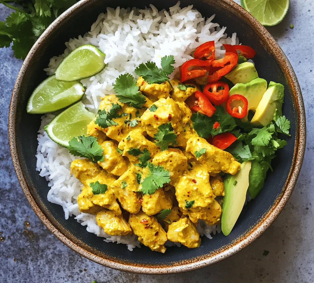 The Coconut Chicken Rice Bowl is a culinary masterpiece that brings together the comforting flavors of coconut and tender chicken, making it a popular dish in various cultures, particularly in Southeast Asia. This dish beautifully marries the sweet, rich essence of coconut milk with the savory notes of seasoned chicken, creating a meal that is both satisfying and nourishing. The Coconut Chicken Rice Bowl is more than just a meal; it is a celebration of vibrant flavors and diverse culinary traditions that highlight the use of fresh, wholesome ingredients.