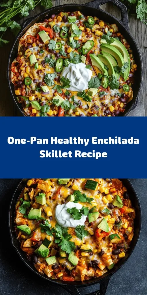 Looking for a quick and healthy dinner option? Try this delicious healthy enchilada skillet! Packed with colorful veggies like zucchini and bell peppers, hearty black beans, and topped with melty cheese, this one-pan meal is both satisfying and nutritious. Ready in just 30 minutes, it’s perfect for busy weeknights. Serve it with avocado and a dollop of Greek yogurt for an extra touch. Enjoy the flavors of enchiladas without the fuss!