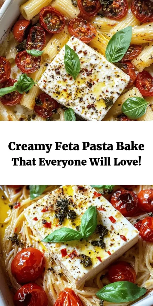 Indulge in this creamy baked feta pasta delight that’s perfect for a cozy dinner! With just a few simple ingredients including feta cheese, cherry tomatoes, garlic, olive oil, and your favorite pasta, this dish comes together effortlessly. Bake until the tomatoes are blistered and the feta is creamy, then mix everything for a luscious sauce. Garnish with fresh basil and Parmesan for an irresistible finish. It's a tasty one-pan meal everyone will love!