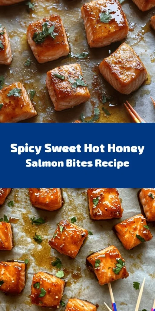 Bring a burst of flavor to your dinner table with these Hot Honey Salmon Bites! Perfectly marinated in a zesty blend of olive oil, garlic, and smoked paprika, these bite-sized treats are drizzled with sweet and spicy hot honey. Easy to prepare in just 25 minutes, they make a fantastic appetizer or light meal. Garnish with fresh cilantro or parsley, and enjoy on skewers for a fun serving option. Ideal for impressing guests or treating yourself!