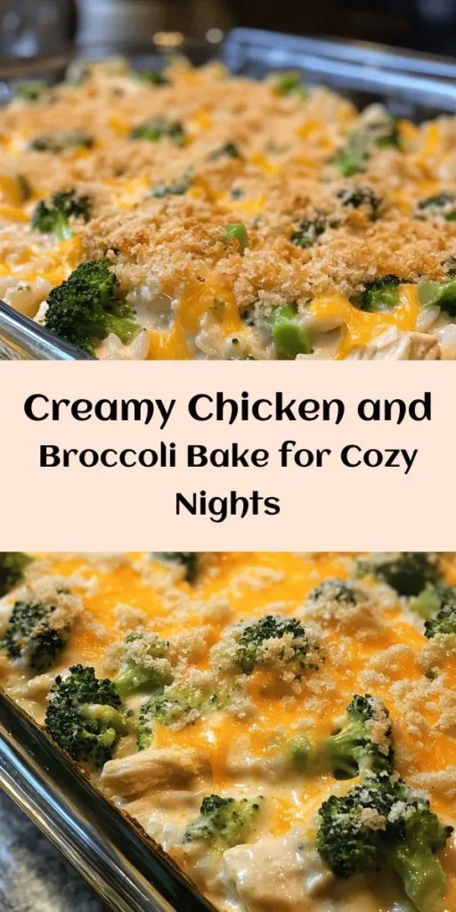 Try this delicious Creamy Chicken and Broccoli Bake for a comforting family meal! Packed with tender chicken, fresh broccoli, and creamy cheese sauce, it's perfect for a busy weeknight. The crispy breadcrumb topping adds just the right crunch. Ready in under an hour, this recipe is simple to prepare and sure to please everyone at the dinner table. Serve with your favorite sides for a complete meal!