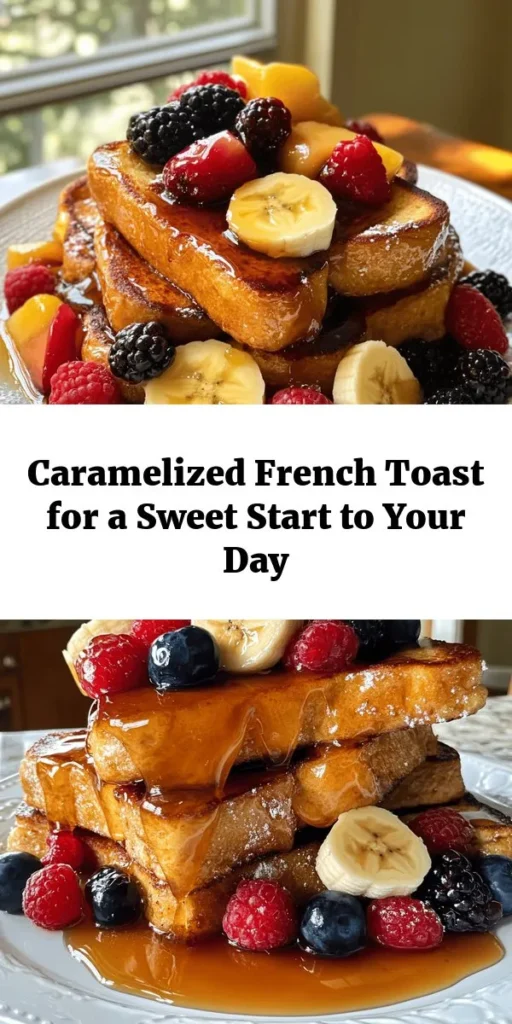 Indulge in the sweetness of Delightful Caramelized French Toast! This easy recipe features thick slices of brioche or challah bread soaked in a creamy egg mixture, then perfectly cooked to golden perfection. Drizzle with a rich homemade caramel sauce and top with fresh fruit for a delicious breakfast or brunch treat. Ready in just 25 minutes, this French toast is a guaranteed crowd-pleaser everyone will love! Perfect for lazy weekends or special occasions.