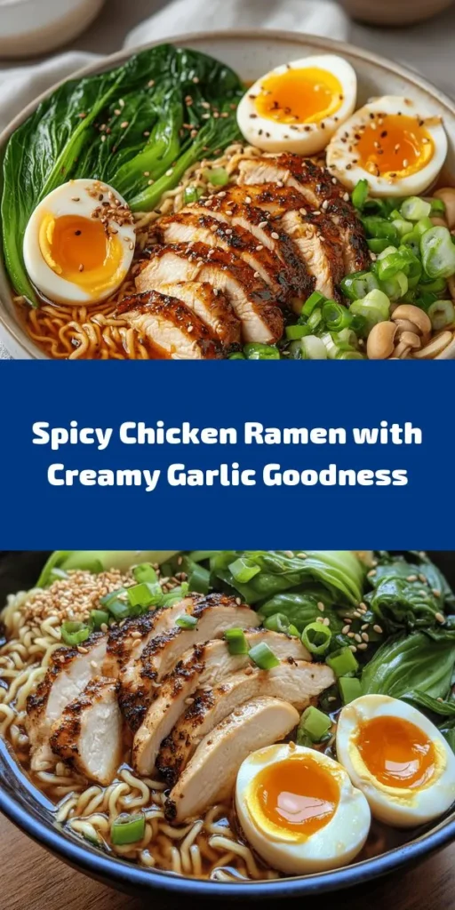 Spice up your dinner with this delightful Fiery Chicken Ramen paired with a silky creamy garlic sauce! Perfectly marinated chicken, hearty broth, and fresh toppings like bok choy, shiitake mushrooms, and soft-boiled eggs come together for a flavor explosion. Ready in just one hour, this cozy dish is great for chilly nights. Follow these simple steps for a bowl of warmth and satisfaction that will impress your family and friends!