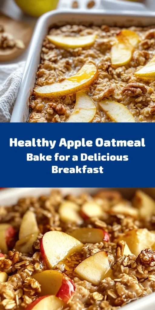 Start your day right with this healthy apple oatmeal breakfast bake! It's a delicious blend of rolled oats, ripe apples, and warm spices, sweetened naturally with maple syrup. Perfect for meal prep, this hearty dish is packed with fiber and flavor, making it a wholesome choice for the whole family. Enjoy it warm, topped with fresh apple slices and nuts. A delightful and nutritious way to kick off your mornings!