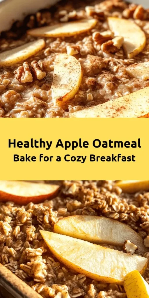 Start your day with this deliciously healthy Apple Oatmeal Breakfast Bake! Made with wholesome ingredients like rolled oats, fresh apples, and almond milk, it’s a delightful mix of flavors and textures. This easy-to-make dish is sweetened naturally with maple syrup and packed with cinnamon for warmth. Perfect for meal prep or a cozy weekend breakfast, it serves up to eight, making it ideal for sharing. Enjoy it warm, topped with fresh apple slices!