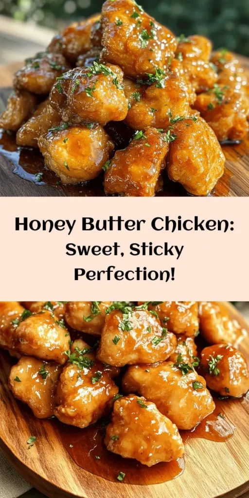 Looking for a deliciously sweet and savory meal? Try this Easy Honey Butter Chicken! Marinated in buttermilk and coated with a flavorful mix of spices, this chicken is fried to golden perfection. Drizzle it with a sticky honey butter sauce that's sure to impress family and friends. Perfect for weeknight dinners or special occasions, this dish is simple to make and packed with flavor. Don't forget to garnish with fresh parsley for a pop of color!