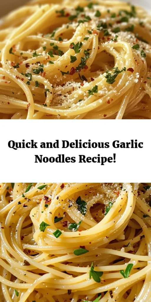 If you're looking for a quick and delicious dinner option, try these easy garlic noodles! Made with just a handful of ingredients, this dish combines spaghetti or linguine with buttery garlic, soy sauce, and a hint of heat from red pepper flakes. Customize it with optional oyster and fish sauces for extra umami. Ready in just 15 minutes, it's perfect for a weeknight meal. Serve with fresh parsley and Parmesan for a hit of flavor!