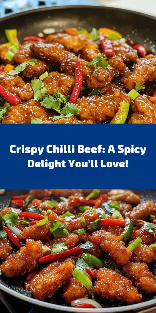 Indulge in the savory goodness of Crispy Chilli Beef Delight! This easy recipe features perfectly battered and fried beef sirloin, sautéed with aromatic garlic and ginger, and tossed in a luscious sweet chilli sauce. With vibrant bell peppers and onions, this dish is as delicious as it is visually appealing. Perfect served over steamed jasmine rice, it’s a weeknight winner for the whole family. Give your taste buds a kick with this delightful meal!