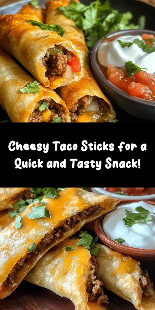 These Cheesy Taco Sticks are the perfect fusion of flavors and comfort food! With savory ground beef or turkey, melty cheddar and mozzarella, all wrapped in golden pizza dough, they make a great snack or meal. Simply sauté onions and garlic, mix with taco seasoning, and roll into the dough. After baking, enjoy them warm with salsa or sour cream. Easy to make and deliciously cheesy, they’ll be a hit at any gathering!